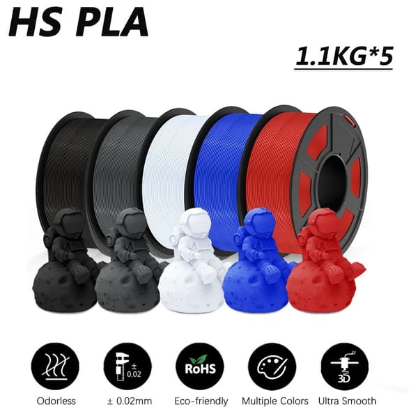 Korkean nopeuden PLA-filamentti, hajuton, ympäristöystävällinen, 1,75 mm halkaisija,HS-PLA BKWTGYBLRD