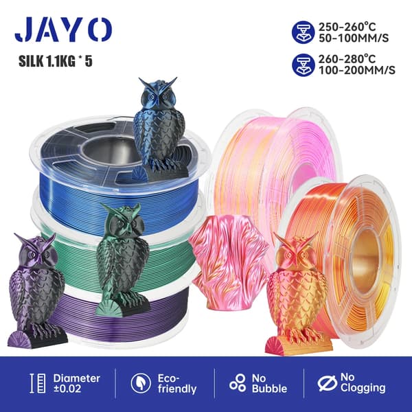 JAYO 3D Printer Filament, 1,75 mm Diameter, Miljøvenligt Materiale,SKDC-5MIX01