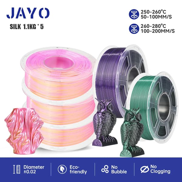 JAYO 3D-tulostinlanka, 1,75 mm halkaisija, ympäristöystävällinen materiaali,SKDC-3PKG PPG BGN