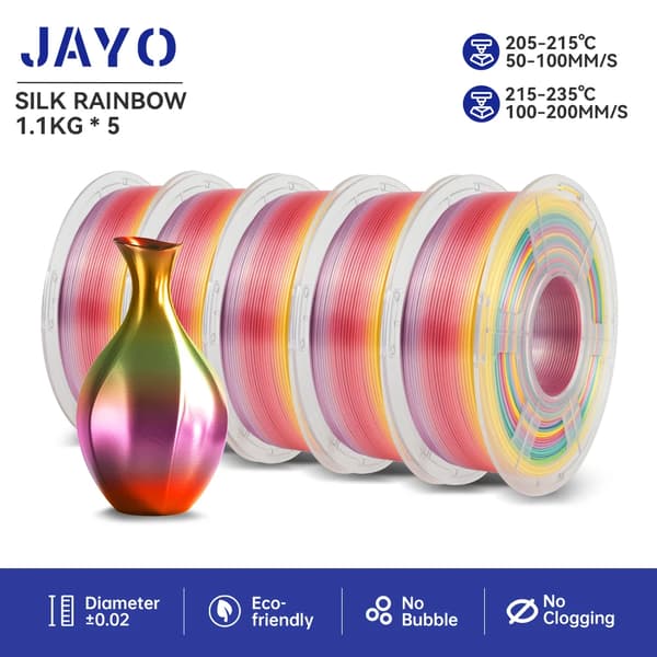 3D-utskrift filament, SILK Regnbåge, 1,1 KG vikt, 1,75 mm diameter,SILK Regnbåge 01