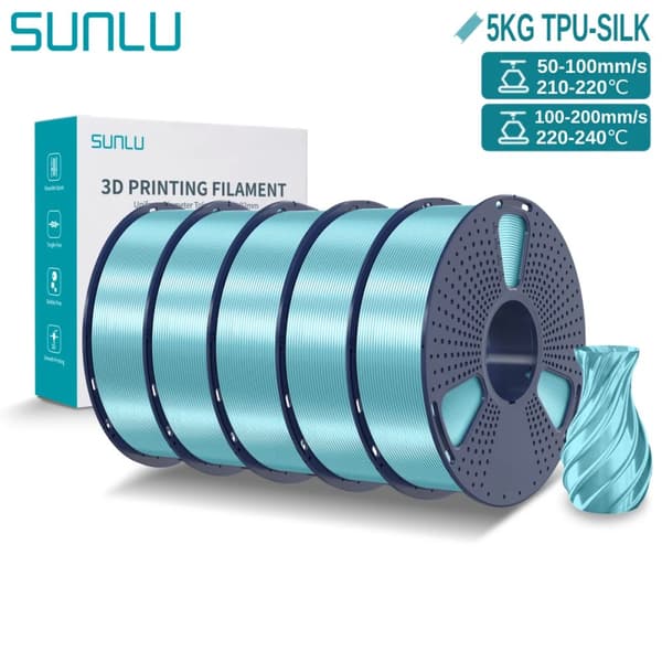 TPU Silk 3D -filamentti, 5 kg paino, helppo tulostaa,5KG Vaaleansininen