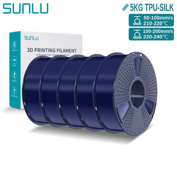 TPU Silke 3D Filament, 5 KG Vægt, Nem at Udskrive,5KG Mørkeblå