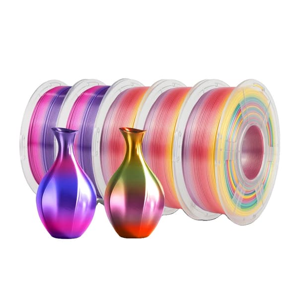 3D-utskrift filament, SILK Regnbåge, 1,1 KG vikt, 1,75 mm diameter,SILK Regnbåge 01 02