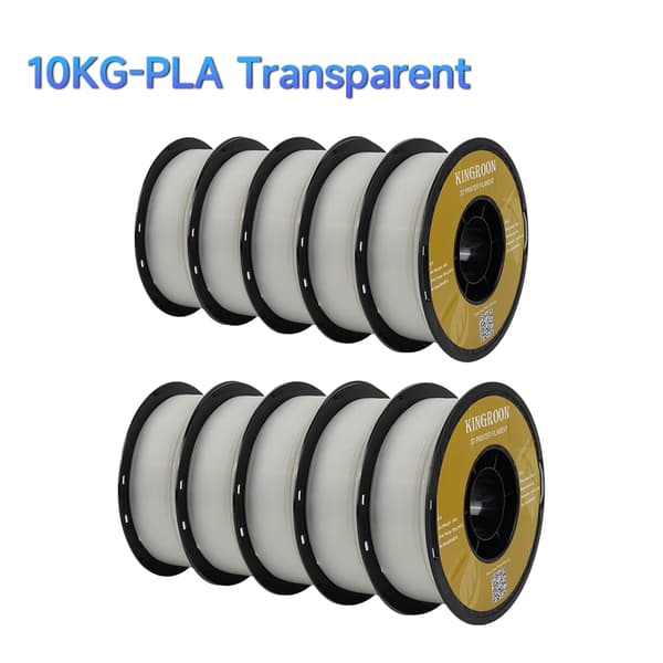 3D-skrivarfilament, 5KG och 10KG alternativ, miljövänligt PLA-material,10KG PLA GENOMSKINLIG