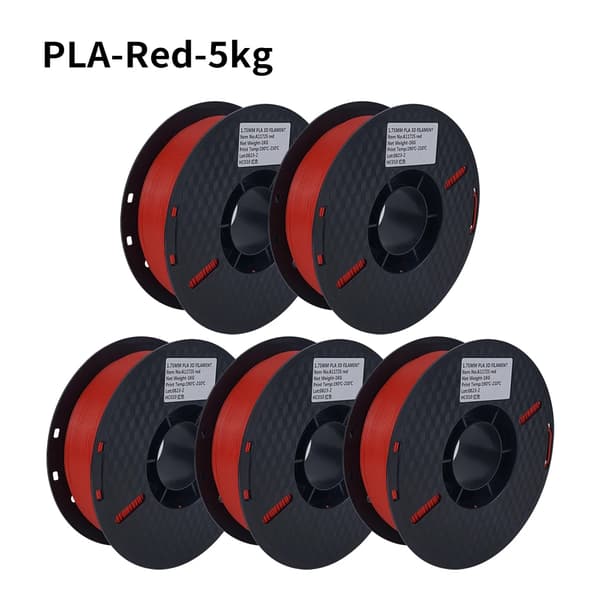 3D-skrivare PLA-filament, 1,75 mm storlek, 5 kg vikt,PLA-Röd-5kg
