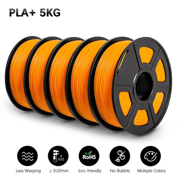 PLA+ Filament, 1,75MM Diameter, Hög Precision Utskriftstemperatur,PLA PLUS ORANGE 5KG