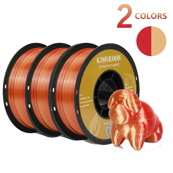 Dual-Färg Silk PLA Filament, 1,75 mm Diameter, 3 kg Paketvikt,3 kg färg a