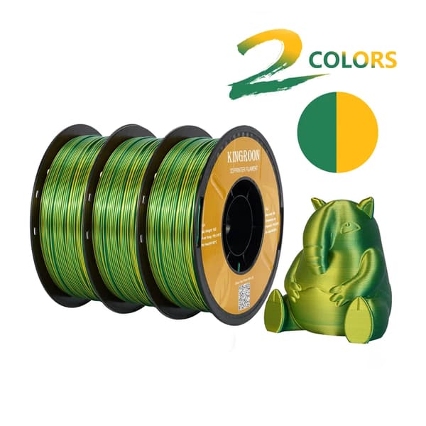 Dual-Färg Silk PLA Filament, 1,75 mm Diameter, 3 kg Paketvikt,3 kg färg E