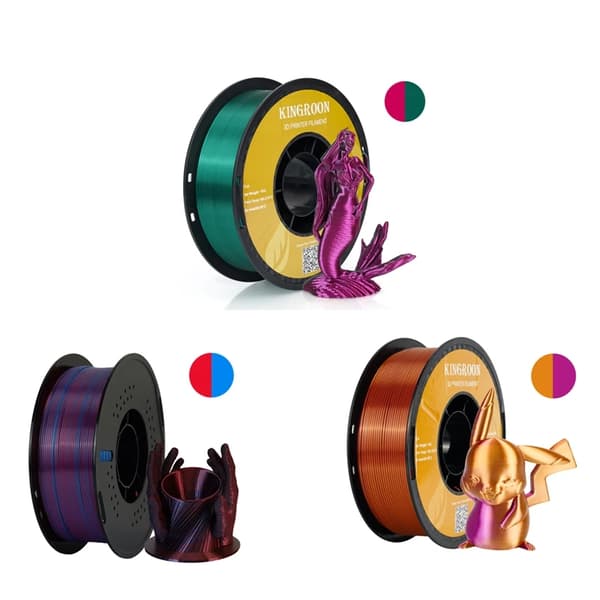 Dual-Färg Silk PLA Filament, 1,75 mm Diameter, 3 kg Paketvikt,3 kg blandningsfärg 2