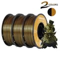 Miniatyrbillede 2 af 2: Dual-Color Silk PLA Filament, 1,75 mm Diameter, 3 kg Pakkevægt,3 kg farve h