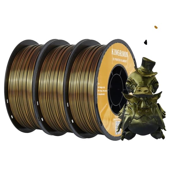 Dual-Color Silk PLA Filament, 1,75 mm Diameter, 3 kg Pakkevægt,3 kg farve h