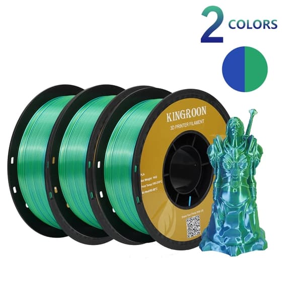 Dual-Färg Silk PLA Filament, 1,75 mm Diameter, 3 kg Paketvikt,3 kg färg B