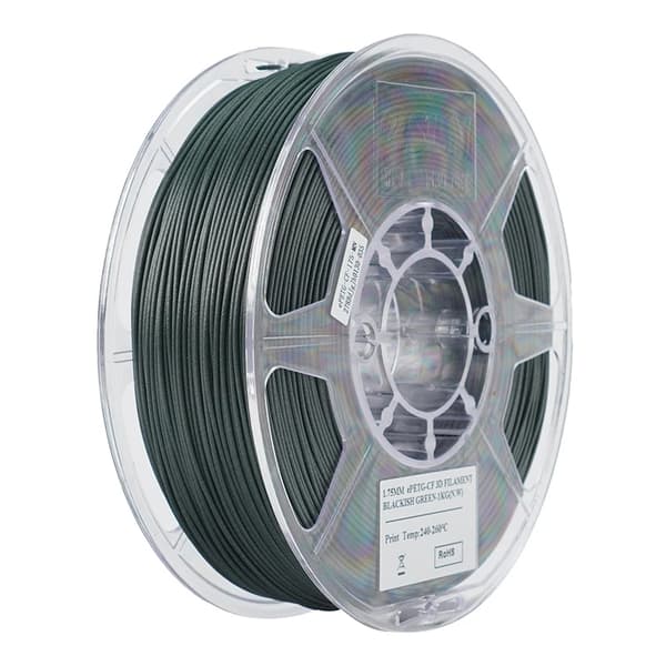 3D Filament, 1,75MM Diameter, 1KG PETG Kolfiber,Svartgreen