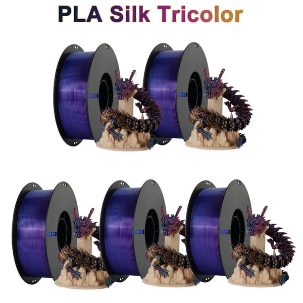 PLA-filament, 1,75 mm diameter, tri-färgad silke,5KG Silk Tricolor B