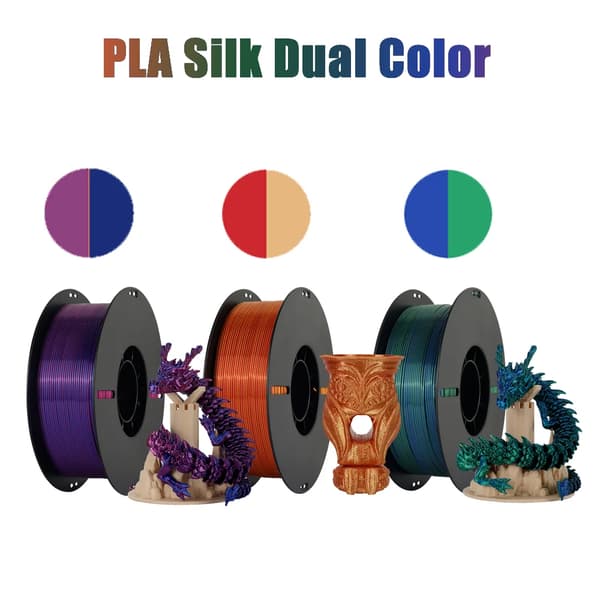 PLA Filament, 1,75 mm halkaisija, kolmivärinen silkki,3KG Dual Color Mix