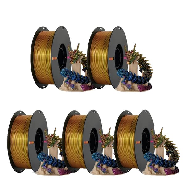 PLA Filament, 1,75 mm Diameter, Tre Farvet Silke,5 kg silke tricolor A