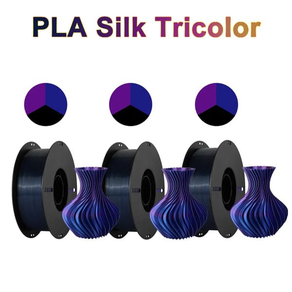 PLA-filament, 1,75 mm diameter, tri-färgad silke,3KG Silk Tricolor C