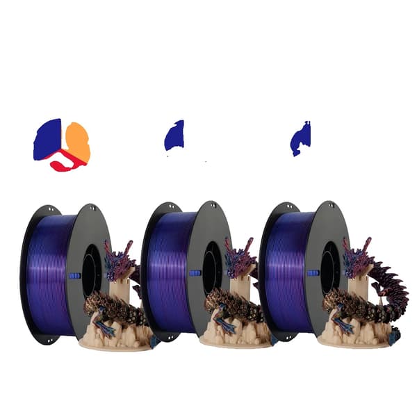 PLA Filament, 1,75 mm Diameter, Tre Farvet Silke,3 kg silke tricolor B