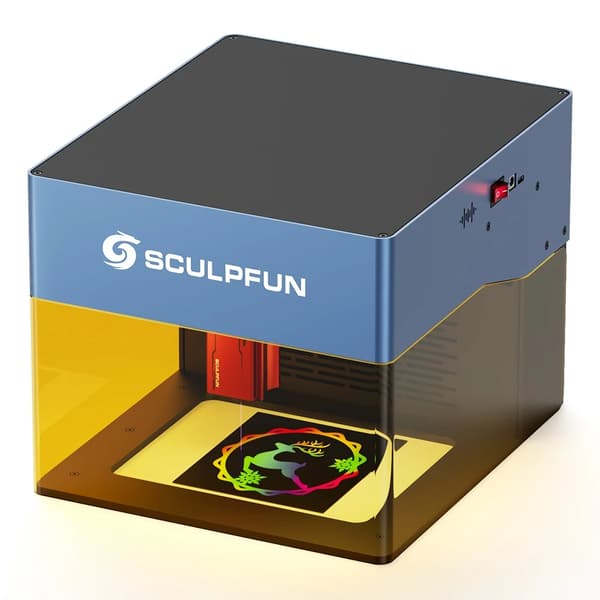 SCULPFUN iCube Pro 5W Lasergravyr, 130x130mm Gravyrområde, 5000 RPM Fläktvarvtal,iCube Pro 5W
