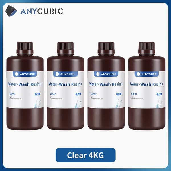 ANYCUBIC Vattenlöslig Resin, Klar 2 KG, Kompatibel med LCD-skrivare,Klar 4 kg