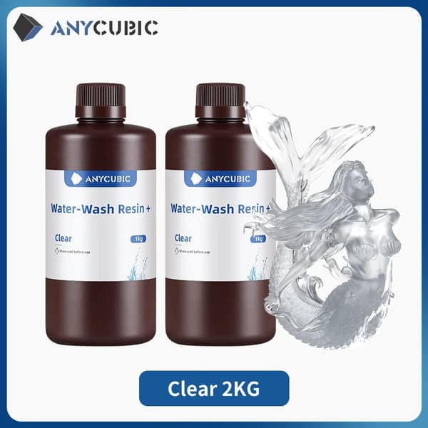 ANYCUBIC Vattenlöslig Resin, Klar 2 KG, Kompatibel med LCD-skrivare,Klar 2 kg