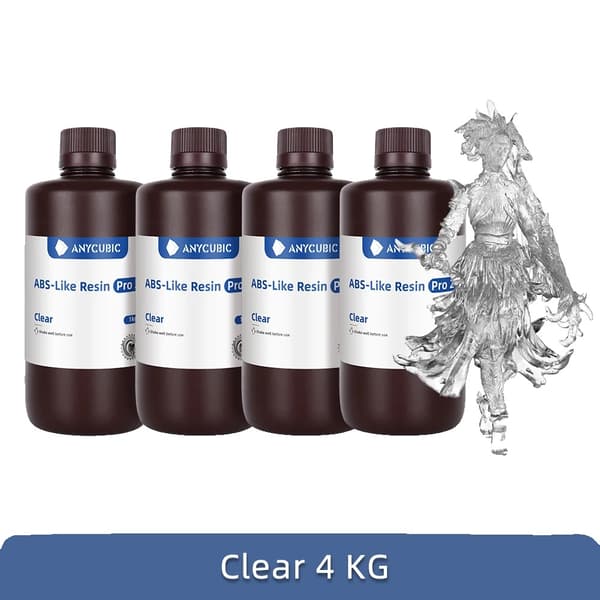 Anycubic 3D-harts, tillgängligt i olika färger, hög precision för LCD-utskrift,Klar-4 kg