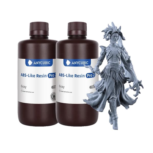 Anycubic 3D-harts, tillgängligt i olika färger, hög precision för LCD-utskrift,Grå 2 kg