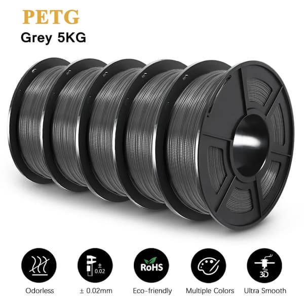 3D-skrivarfilament, 1,75 mm diameter, miljövänligt material,Petg Gray 5