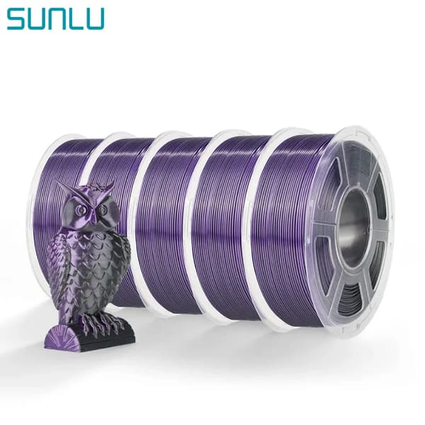 SUNLU Silke Filament, 1,75 mm Diameter, Miljøvenlig, Dobbelt/Tre Farver,SILKE Sort Lilla