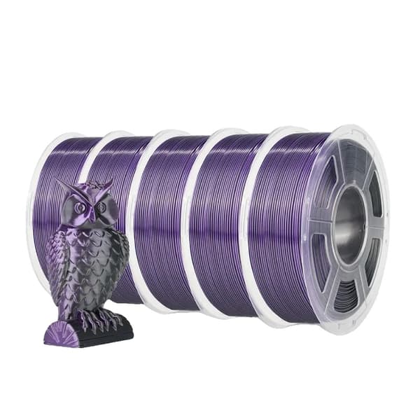 SUNLU Silke Filament, 1,75 mm Diameter, Miljøvenlig, Dobbelt/Tre Farver,SILKE Sort Lilla