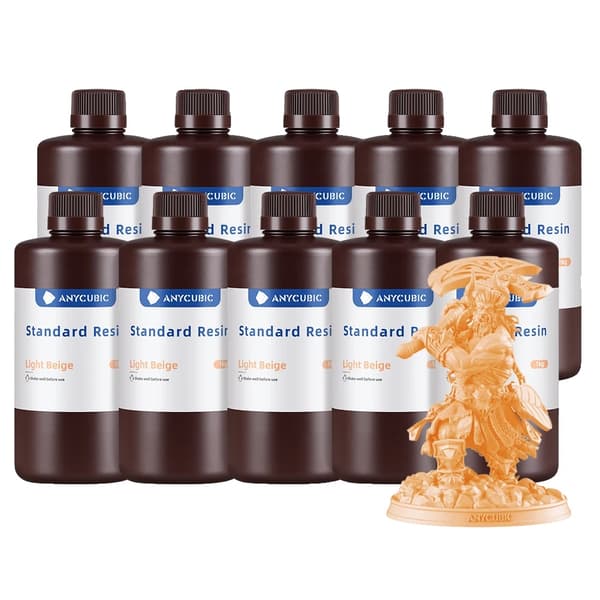 Anycubic 405nm UV-harts, 10KG kapacitet, kompatibel med LCD-skrivare,10KG Ljusbeige