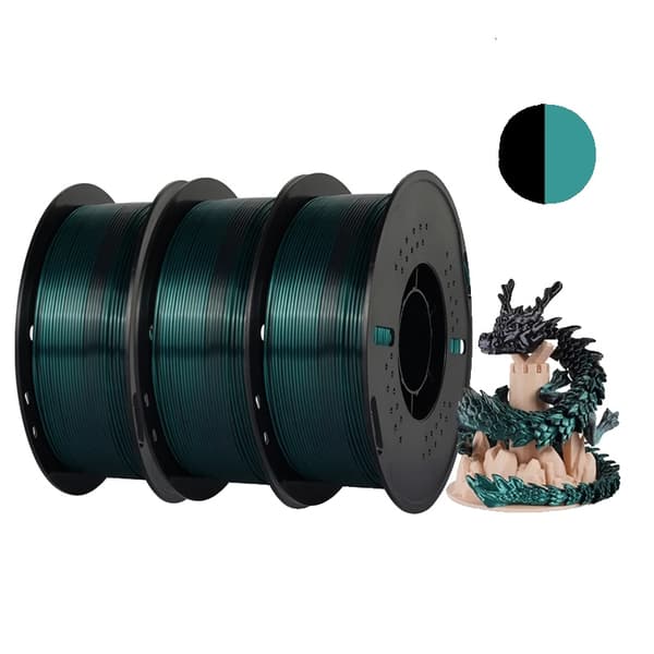 Dual-Color Silk PLA Filament, 1,75 mm Diameter, 3 kg Pakkevægt,3KG Farve M