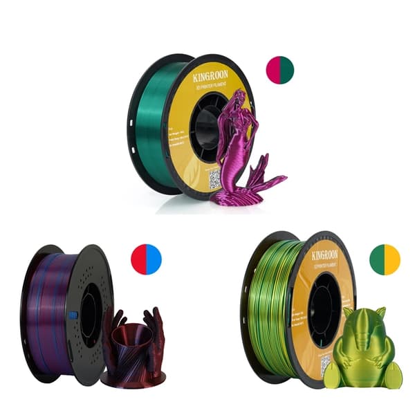 Dual-Color Silk PLA Filament, 1,75 mm Diameter, 3 kg Pakkevægt,3KG Blanding Farve 1