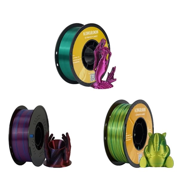 Dual-Color Silk PLA Filament, 1,75 mm Diameter, 3 kg Pakkevægt,3KG Blanding Farve 1
