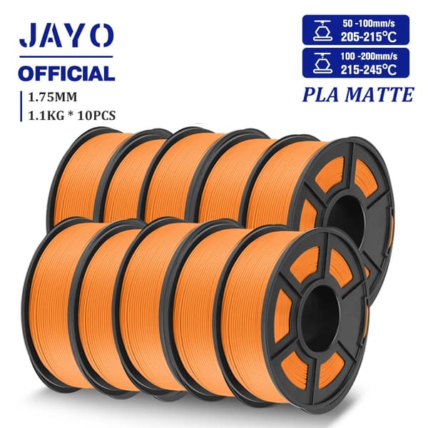 PLA Matt Filament, 1,75 mm Diameter, Slät Matt Yta,PLA YG Orange 11kg