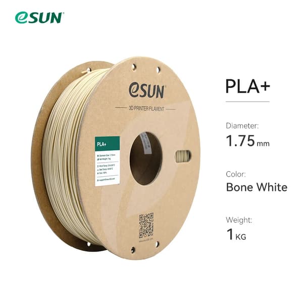 PLA+ 3D-printer filament, 1,75 mm diameter, 1 kg spole,Kno White 10Pcs