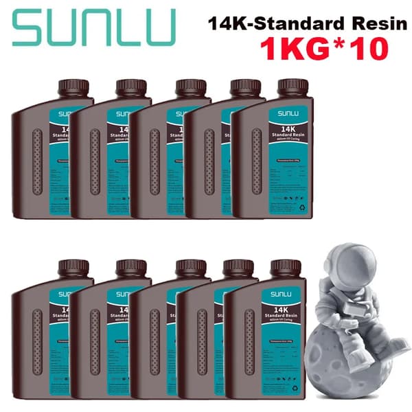 SUNLU 3D-skrivharpiks, 10KG Standard, Vattenlöslig Funktion,14K HARDSKUM GY