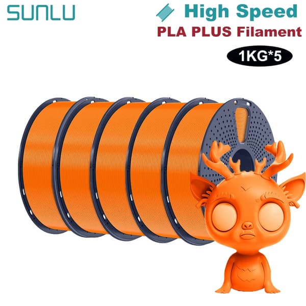PLA PLUS filament, diameter 1,75 mm, nettovægt 1 kg, print hastighed 50-600 mm/s,Appelsin