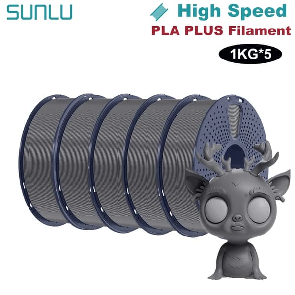 PLA PLUS filament, diameter 1,75 mm, nettovægt 1 kg, print hastighed 50-600 mm/s,Grå