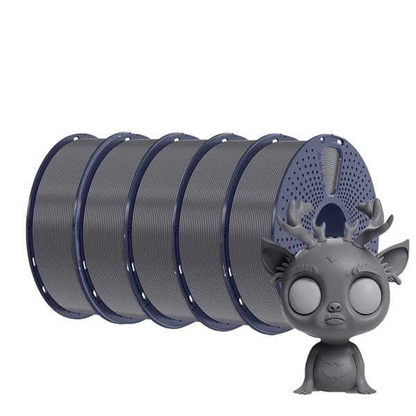 PLA PLUS filament, diameter 1,75 mm, nettovægt 1 kg, print hastighed 50-600 mm/s,Grå