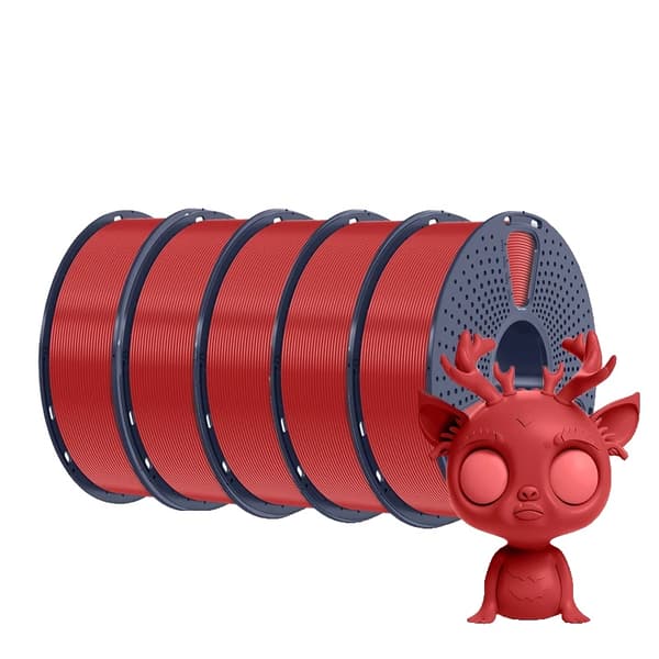PLA PLUS filament, diameter 1,75 mm, nettovægt 1 kg, print hastighed 50-600 mm/s,Rød