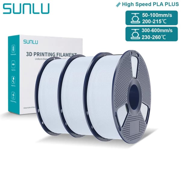 3D Filament, Hög hållfasthet PLA+, Diameter 1,75 mm, Utskriftstemperatur 200-260℃,3KG Vit