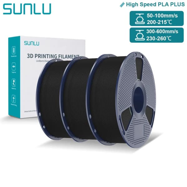 3D Filament, Høj Styrke PLA+, Diameter 1,75 mm, Print Temperatur 200-260℃,3KG Sort