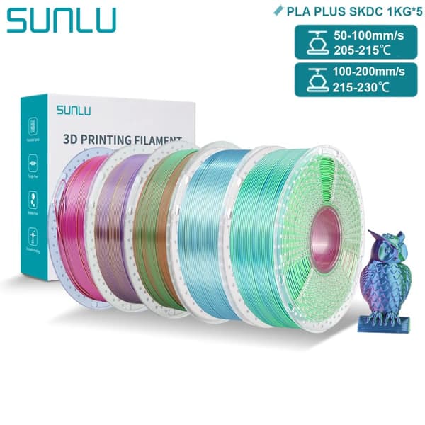 PLA PLUS Silke Filament, 5KG Icke-toxisk, 1,75 mm Diameter,Blanda färger 9