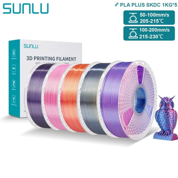 PLA PLUS Silke Filament, 5KG Ikke-giftig, 1,75mm Diameter,Bland Farver 5