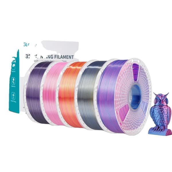 PLA PLUS Silke Filament, 5KG Ikke-giftig, 1,75mm Diameter,Bland Farver 5