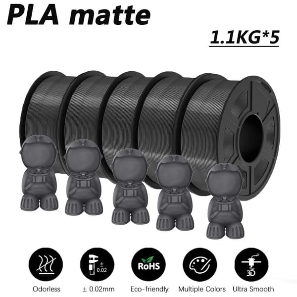 PLA 3D-printer filament, 1,1 kg, glat udskrivning,Pla mat 5gy