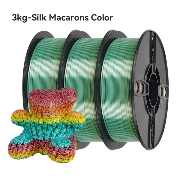 Silk PLA Regnbåge 3D-skrivarfilament, 5 kg Silk Candy, 5 kg Silk Forest,3 kg Silkesmakaroner