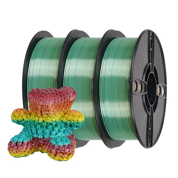 Silk PLA Regnbåge 3D-skrivarfilament, 5 kg Silk Candy, 5 kg Silk Forest,3 kg Silkesmakaroner