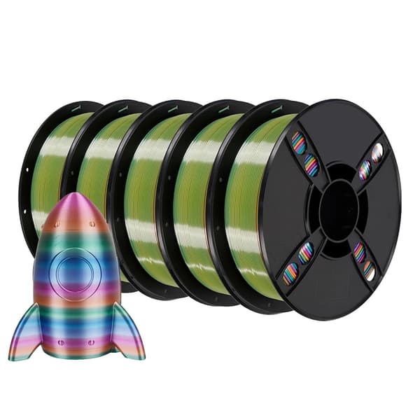 Silk PLA Rainbow 3D-printer filament, 5 kg Silk Candy, 5 kg Silk Forest,5 kg Silke Slik